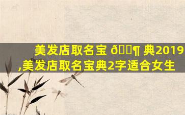 美发店取名宝 🐶 典2019,美发店取名宝典2字适合女生
